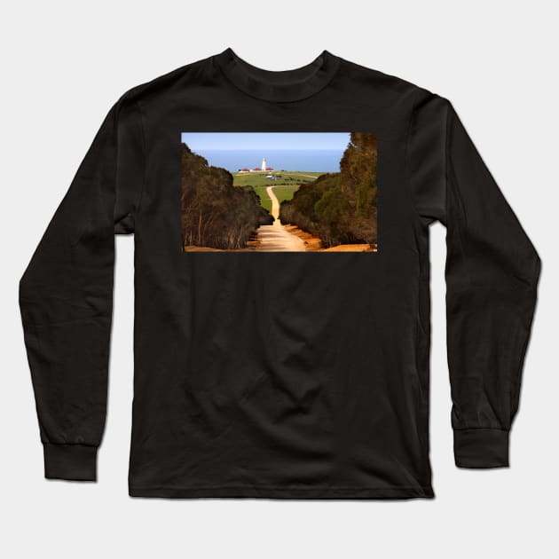 Cape Willoughby Lighthouse Long Sleeve T-Shirt by Carole-Anne